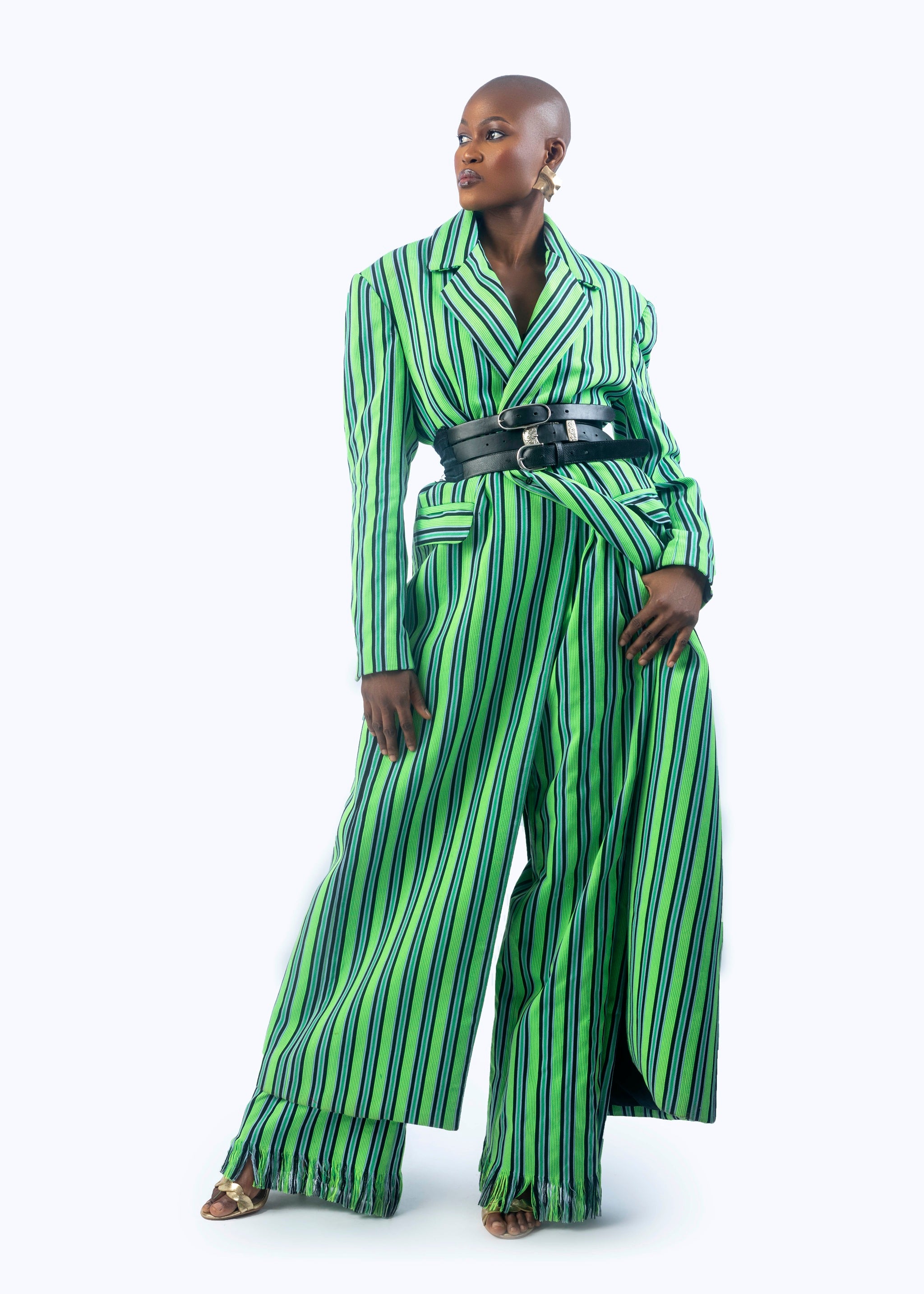 Ogyeabour Stripped Long Jacket
