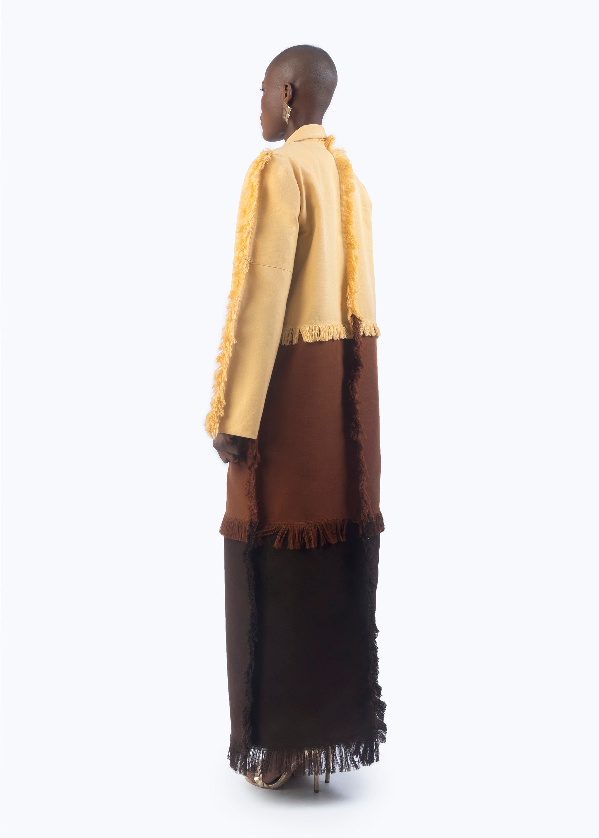 Busumuru Tiered Long Coat and Likem Skirt