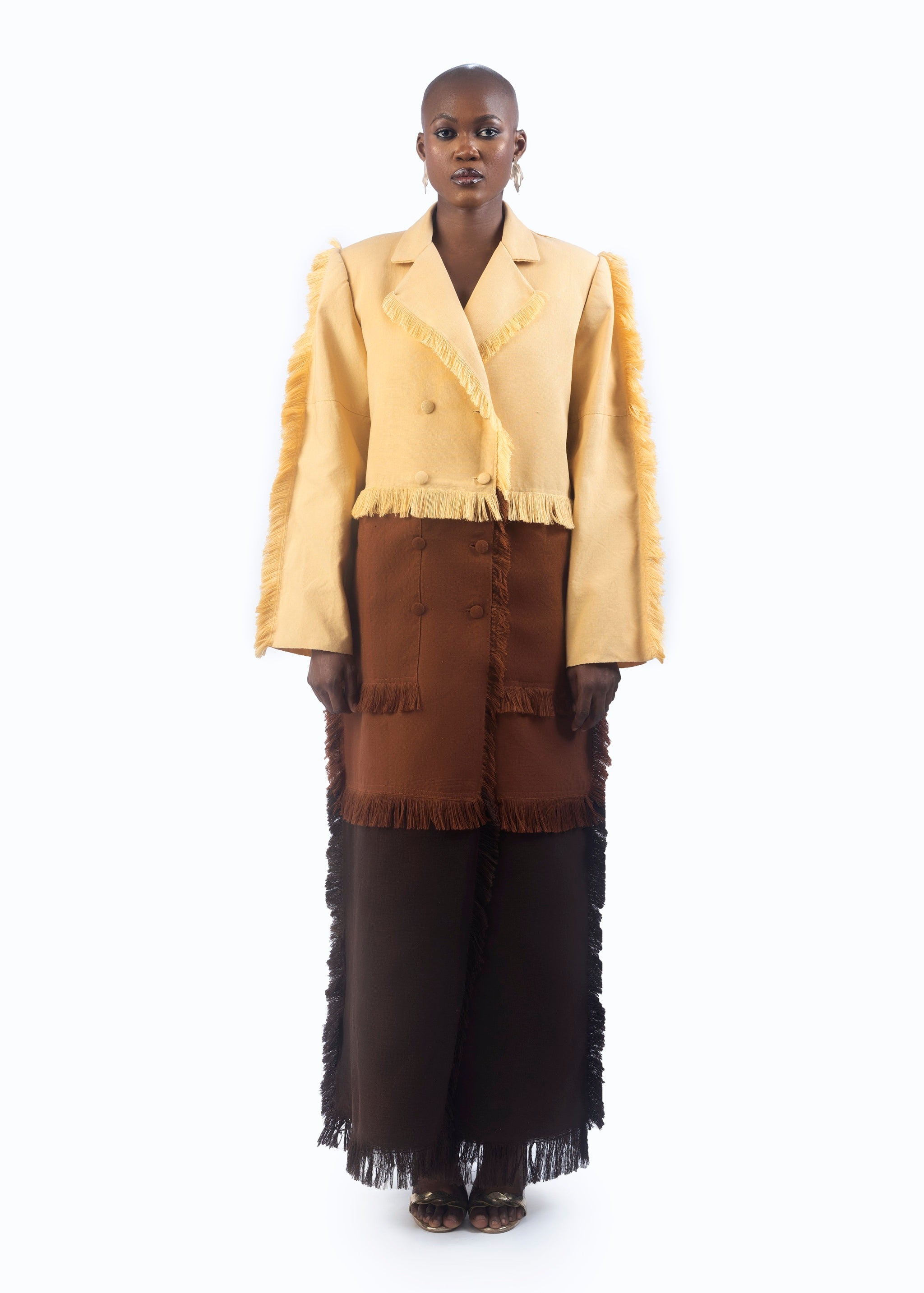 Busumuru Tiered Long Coat and Likem Skirt