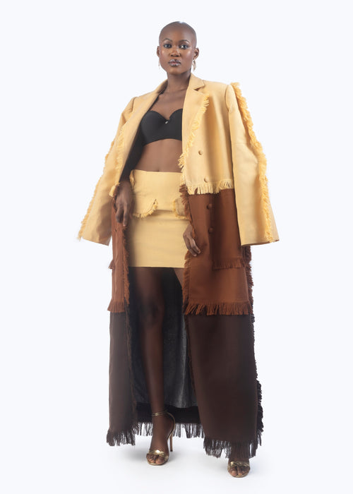 Busumuru Tiered Long Coat and Likem Skirt
